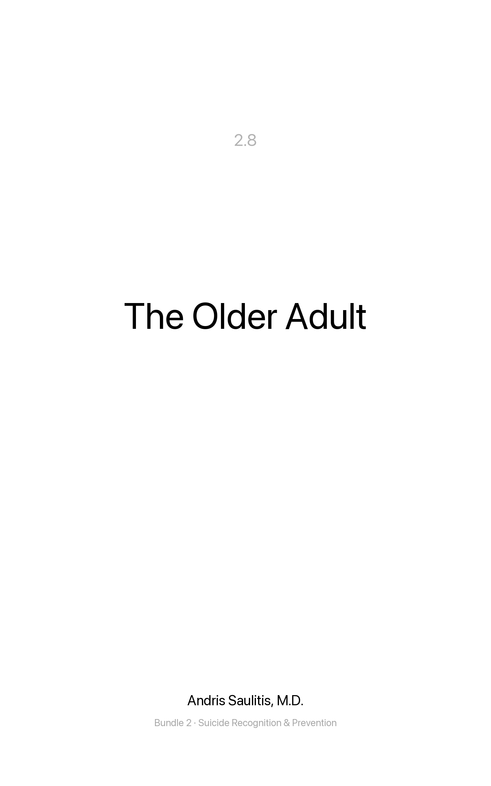 The Older Adult