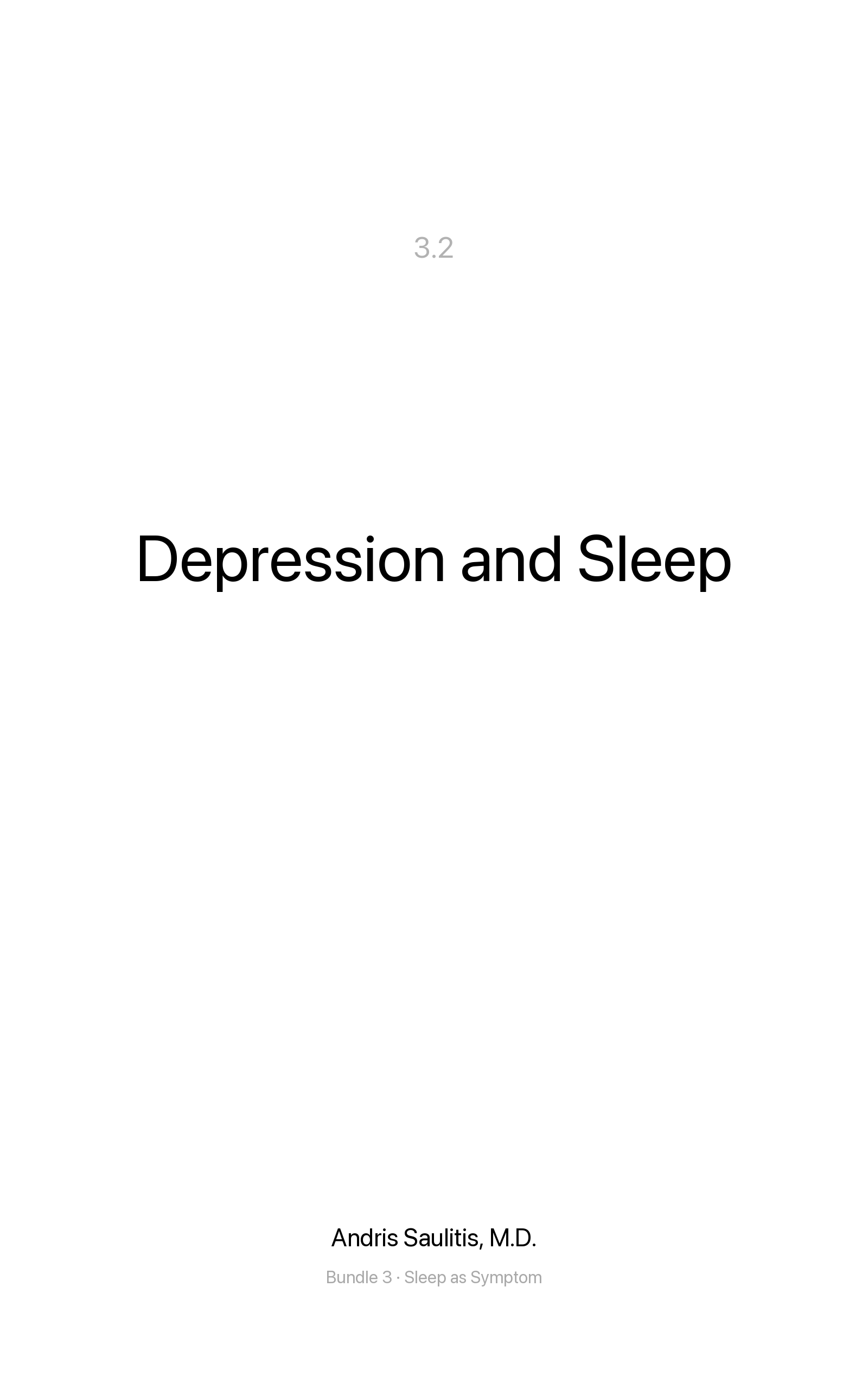 Depression and Sleep