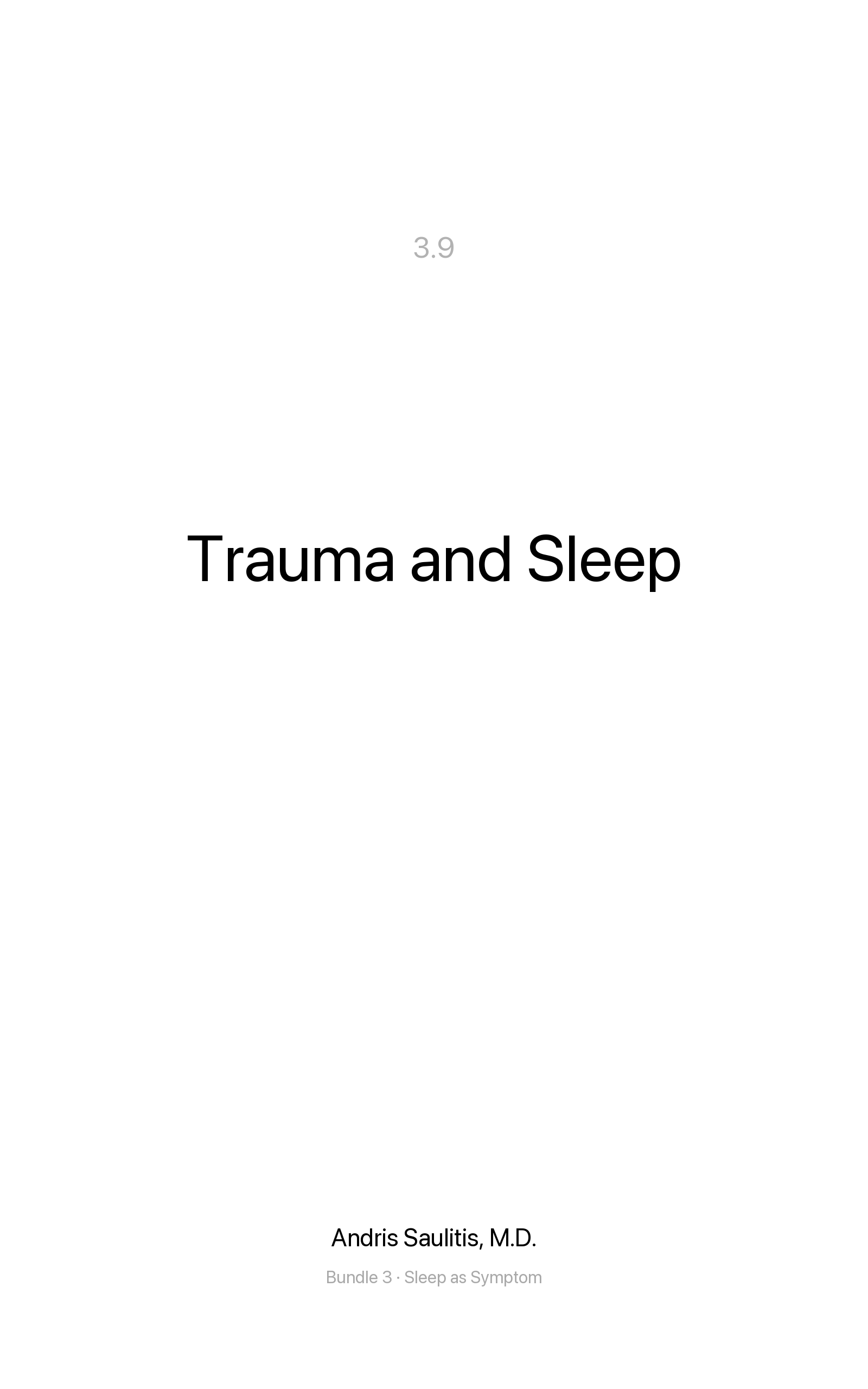Trauma and Sleep