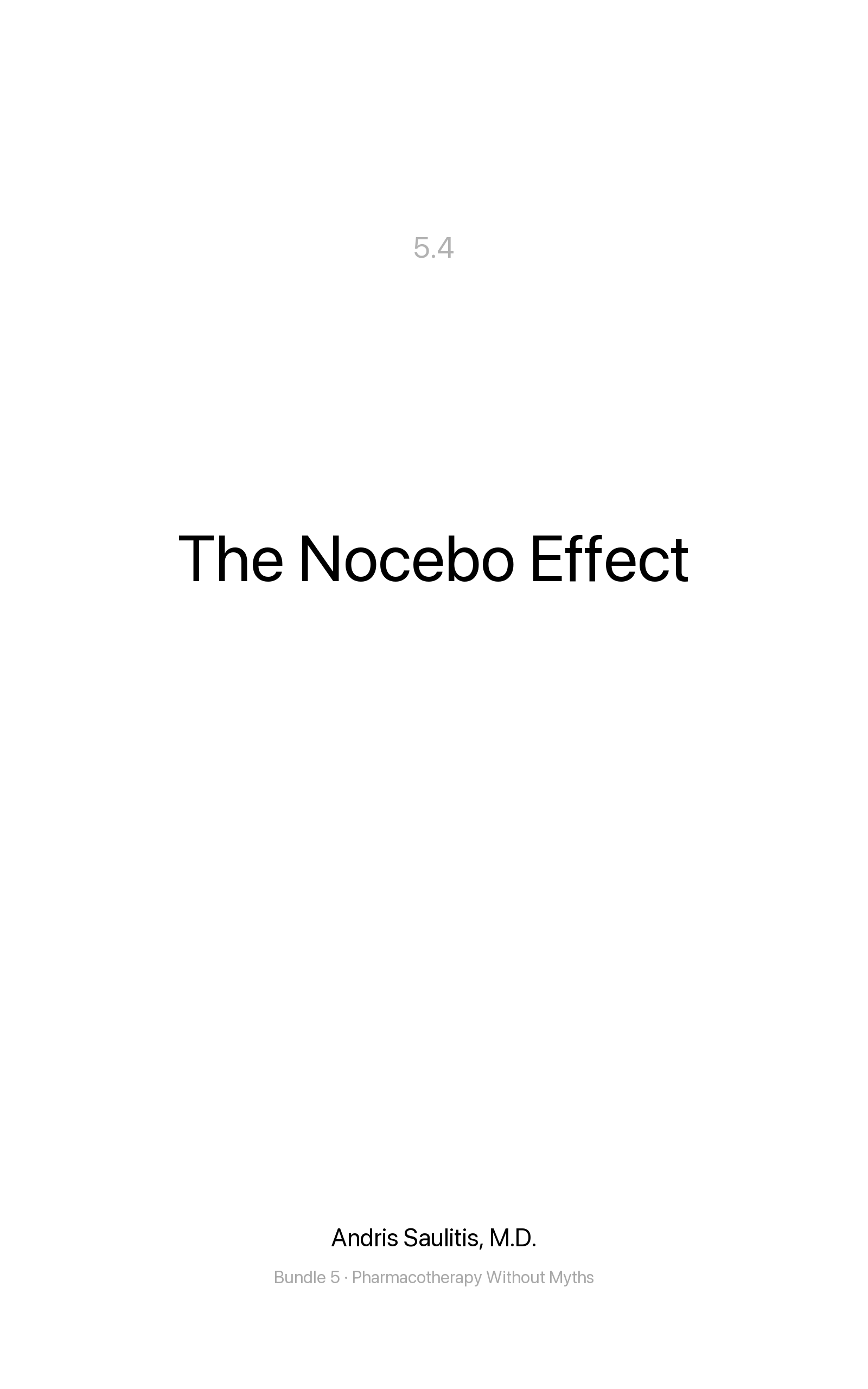 The Nocebo Effect