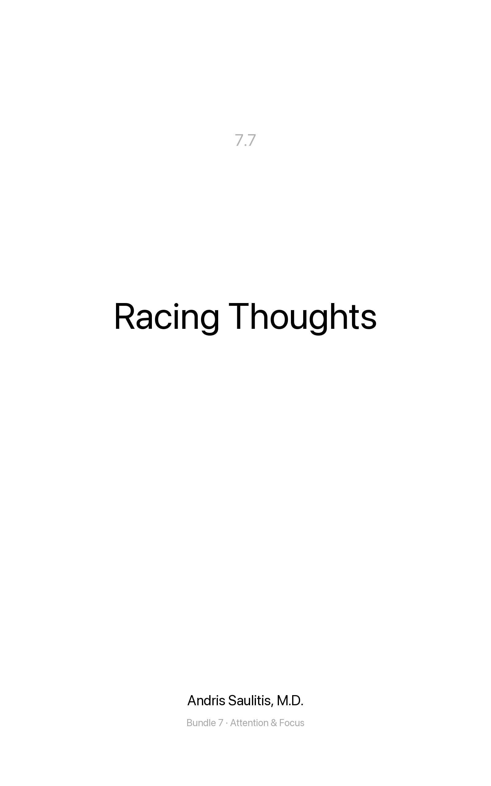 Racing Thoughts