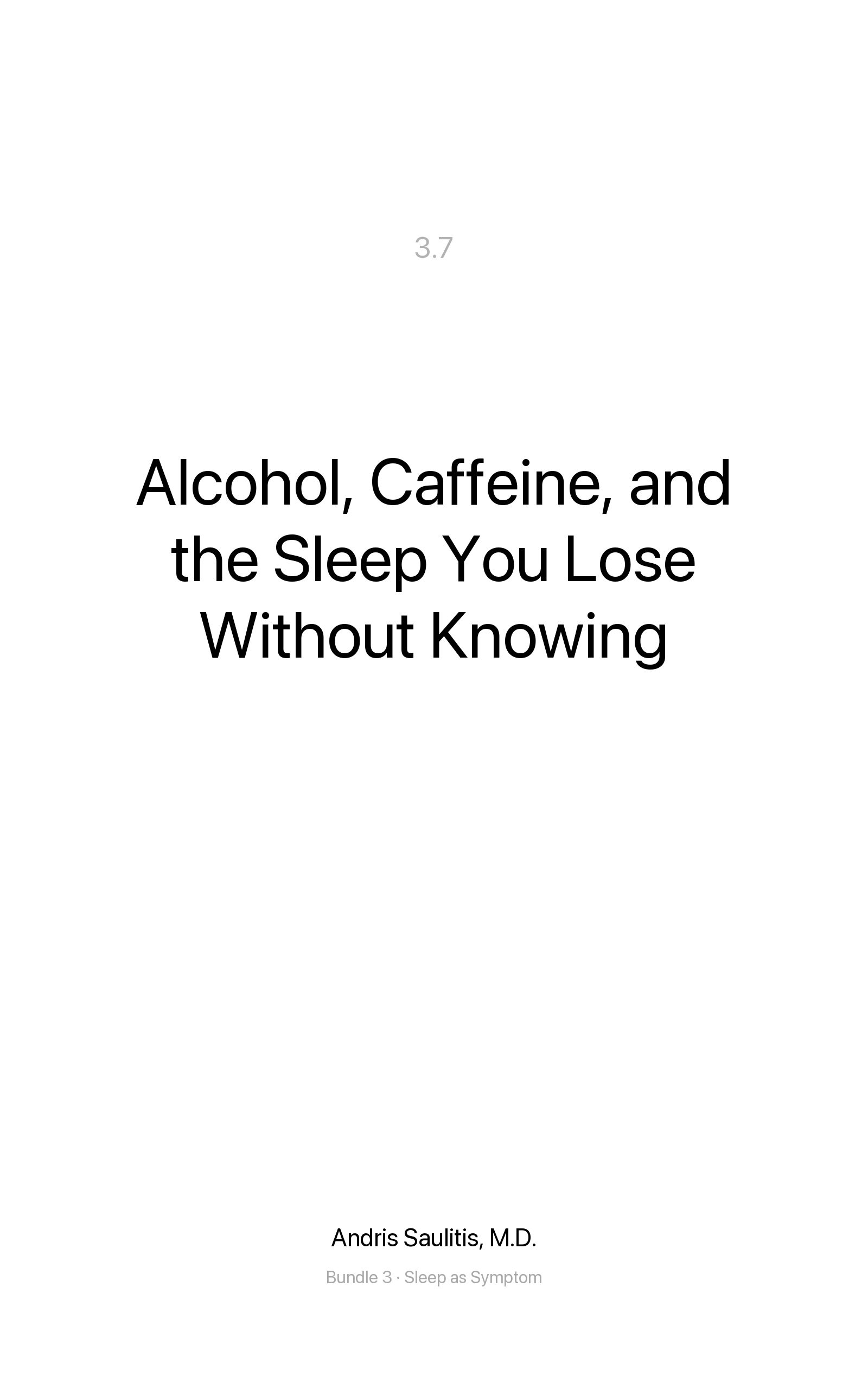 Алкоголь, кофеин и сон, который вы теряете, не замечая